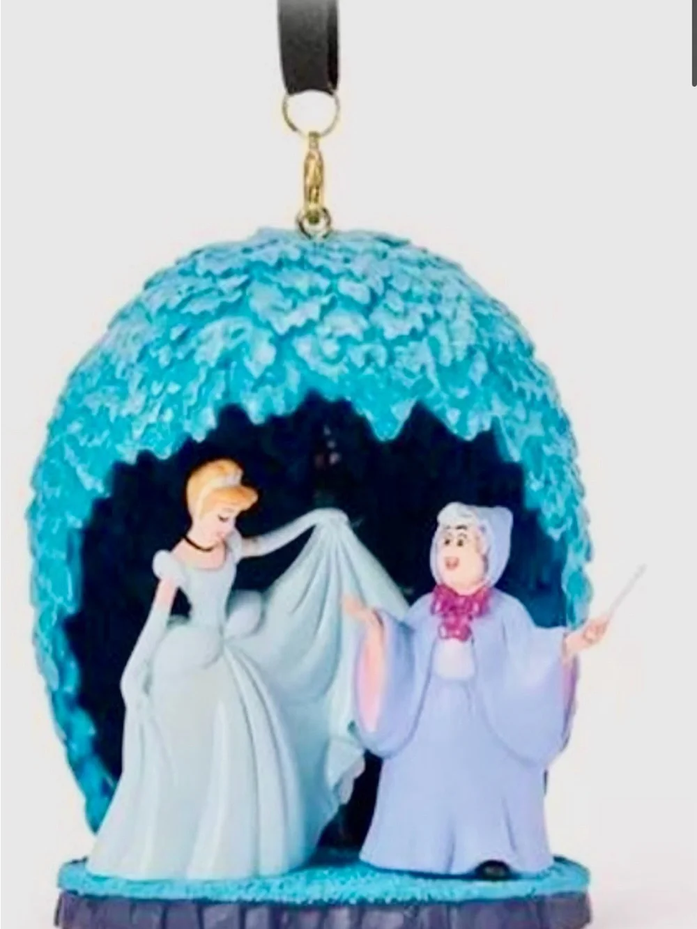 Cinderella & Fairy Godmother Blue Ornament Charm